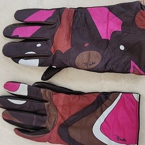 Emilio Pucci Goatskin Cashmere Lining Gloves